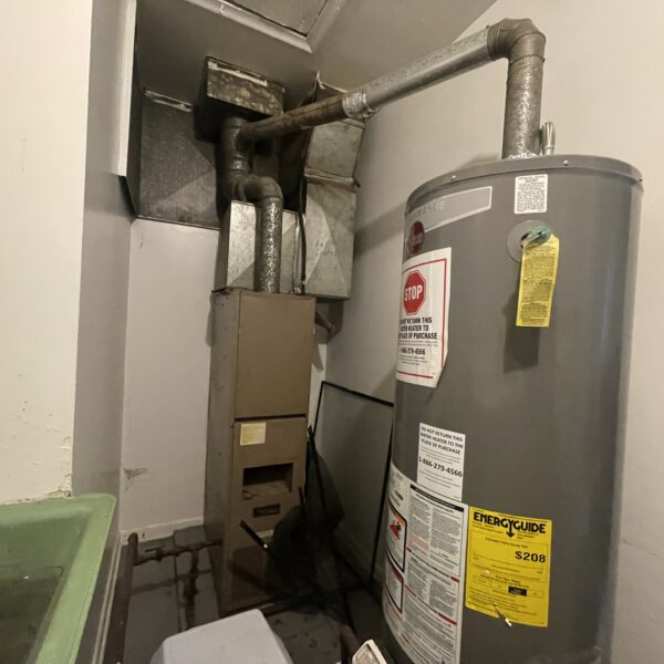Gas and heater cylinder inside basement