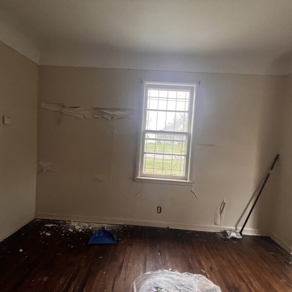 a single window of a room under renovation